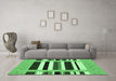 Machine Washable Abstract Emerald Green Contemporary Area Rugs in a Living Room,, wshcon1962emgrn