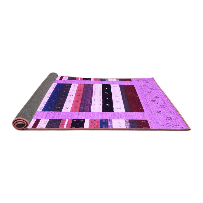 Sideview of Abstract Purple Contemporary Rug, con1962pur