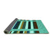 Sideview of Abstract Turquoise Contemporary Rug, con1962turq