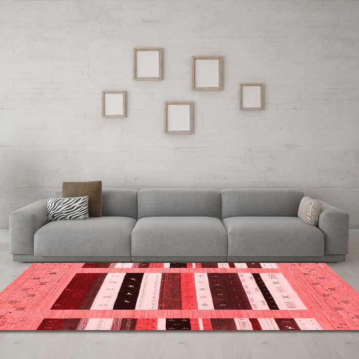 Contemporary Red Washable Rugs