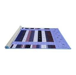 Sideview of Machine Washable Abstract Blue Contemporary Rug, wshcon1962blu