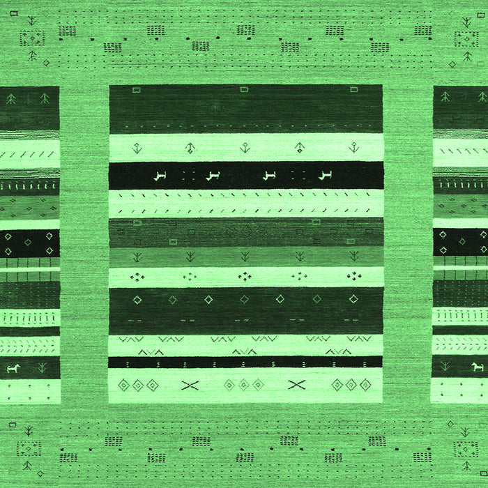 Square Abstract Emerald Green Contemporary Rug, con1962emgrn
