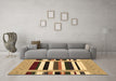 Machine Washable Abstract Brown Contemporary Rug in a Living Room,, wshcon1962brn