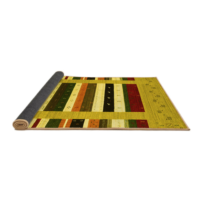 Sideview of Abstract Yellow Contemporary Rug, con1962yw