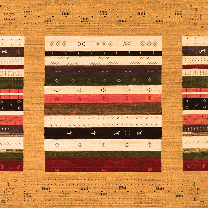 Serging Thickness of Abstract Orange Contemporary Rug, con1962org