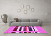 Machine Washable Abstract Pink Contemporary Rug in a Living Room, wshcon1962pnk