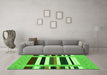 Machine Washable Abstract Green Contemporary Area Rugs in a Living Room,, wshcon1962grn