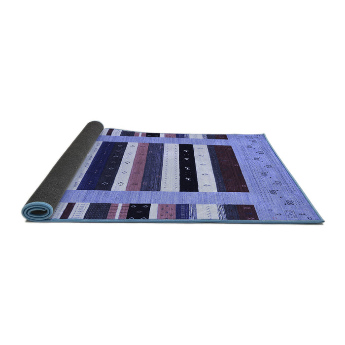 Sideview of Abstract Blue Contemporary Rug, con1962blu