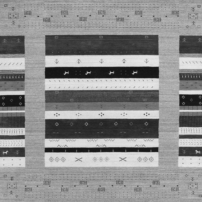 Serging Thickness of Abstract Gray Contemporary Rug, con1962gry