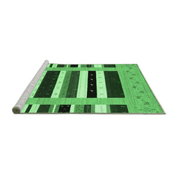 Sideview of Machine Washable Abstract Emerald Green Contemporary Area Rugs, wshcon1962emgrn