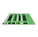 Sideview of Machine Washable Abstract Emerald Green Contemporary Area Rugs, wshcon1962emgrn