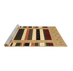 Sideview of Machine Washable Abstract Brown Contemporary Rug, wshcon1962brn