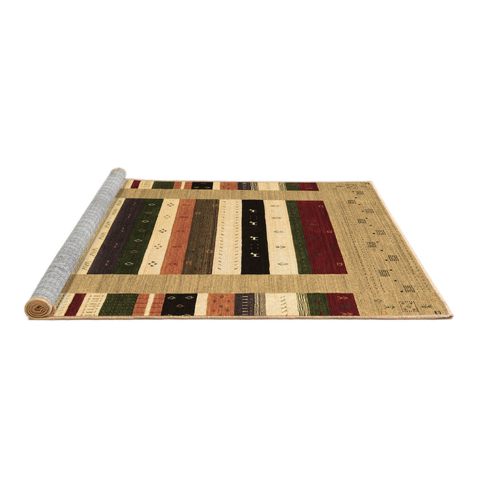 Sideview of Machine Washable Abstract Brown Contemporary Rug, wshcon1962brn