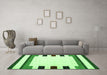 Machine Washable Solid Green Modern Area Rugs in a Living Room,, wshcon1963grn