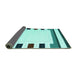 Sideview of Solid Turquoise Modern Rug, con1963turq