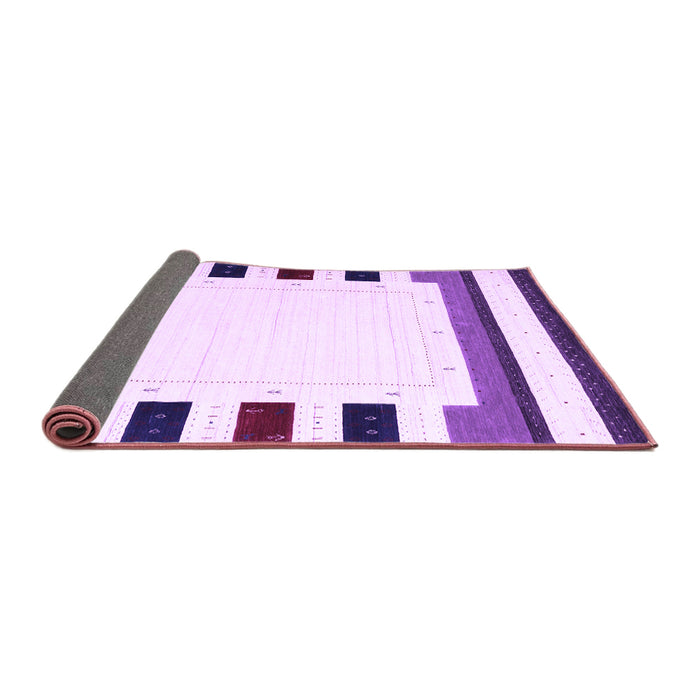 Sideview of Solid Purple Modern Rug, con1963pur