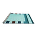 Sideview of Machine Washable Solid Light Blue Modern Rug, wshcon1963lblu