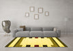 Machine Washable Solid Yellow Modern Rug in a Living Room, wshcon1963yw