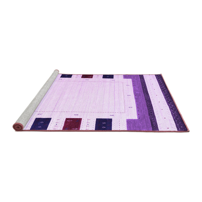 Sideview of Machine Washable Solid Purple Modern Area Rugs, wshcon1963pur
