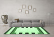 Machine Washable Solid Emerald Green Modern Area Rugs in a Living Room,, wshcon1963emgrn