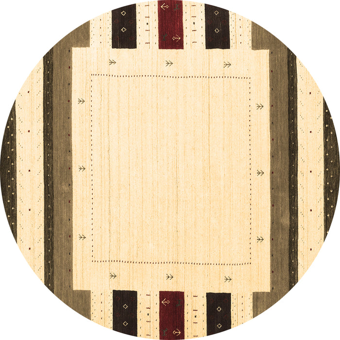Round Solid Brown Modern Rug, con1963brn