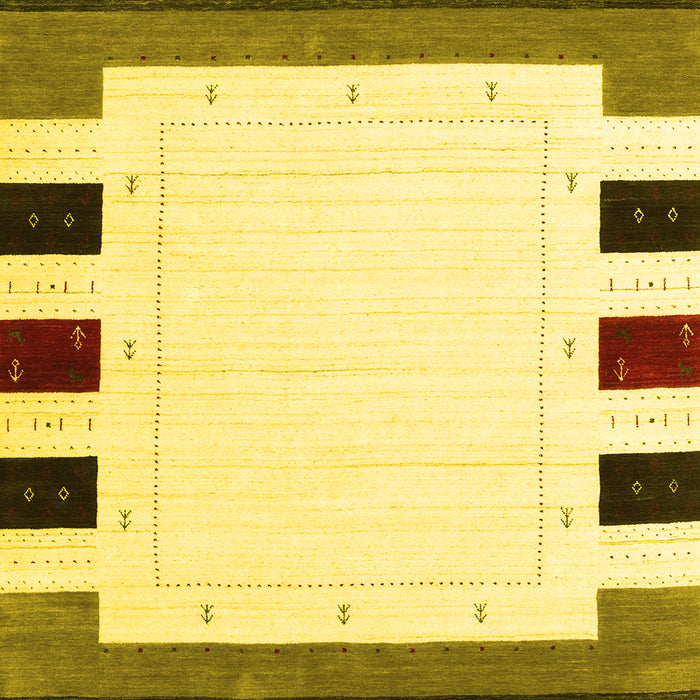 Machine Washable Solid Yellow Modern Rug, wshcon1963yw