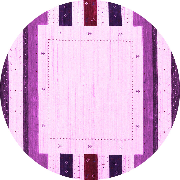 Round Machine Washable Solid Pink Modern Rug, wshcon1963pnk