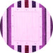 Round Machine Washable Solid Pink Modern Rug, wshcon1963pnk