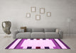 Machine Washable Solid Pink Modern Rug in a Living Room, wshcon1963pnk