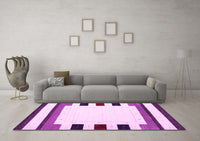 Machine Washable Solid Pink Modern Rug, wshcon1963pnk