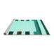 Sideview of Machine Washable Solid Turquoise Modern Area Rugs, wshcon1963turq