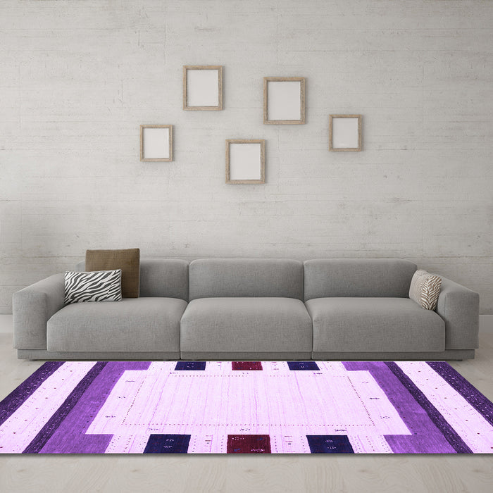 Machine Washable Solid Purple Modern Area Rugs in a Living Room, wshcon1963pur