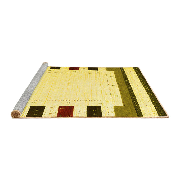 Sideview of Machine Washable Solid Yellow Modern Rug, wshcon1963yw