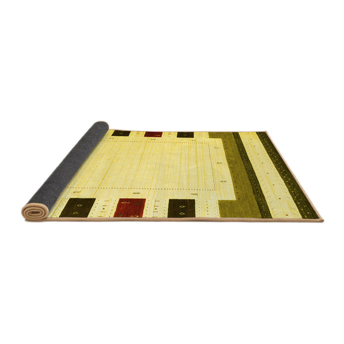 Sideview of Solid Yellow Modern Rug, con1963yw