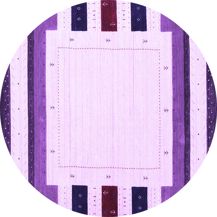 Round Solid Purple Modern Rug, con1963pur