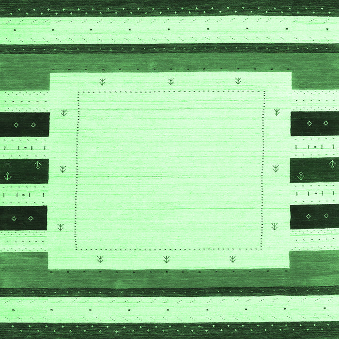 Square Solid Emerald Green Modern Rug, con1963emgrn