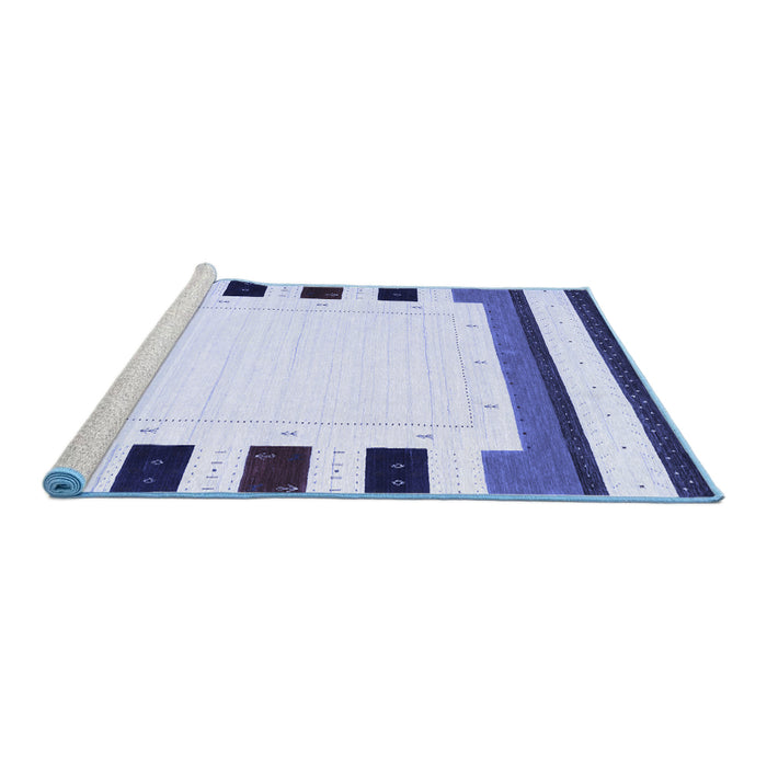 Sideview of Machine Washable Solid Blue Modern Rug, wshcon1963blu