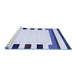 Sideview of Machine Washable Solid Blue Modern Rug, wshcon1963blu