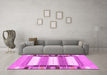 Machine Washable Abstract Pink Contemporary Rug in a Living Room, wshcon1964pnk