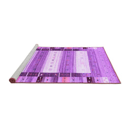 Sideview of Machine Washable Abstract Purple Contemporary Area Rugs, wshcon1964pur