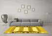 Machine Washable Abstract Yellow Contemporary Rug in a Living Room, wshcon1964yw