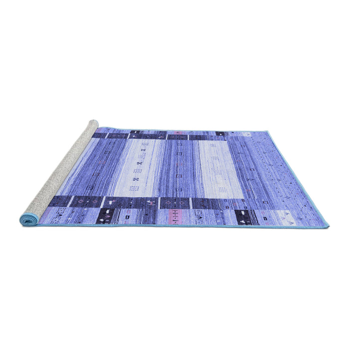 Sideview of Machine Washable Abstract Blue Contemporary Rug, wshcon1964blu