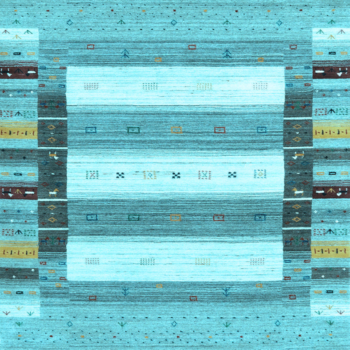 Square Abstract Light Blue Contemporary Rug, con1964lblu