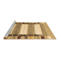 Sideview of Machine Washable Abstract Brown Contemporary Rug, wshcon1964brn
