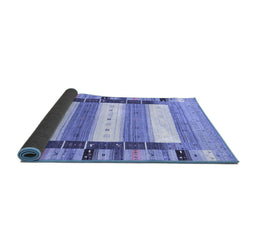 Sideview of Abstract Blue Contemporary Rug, con1964blu