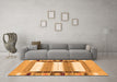 Machine Washable Abstract Orange Contemporary Area Rugs in a Living Room, wshcon1964org