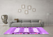 Machine Washable Abstract Purple Contemporary Area Rugs in a Living Room, wshcon1964pur