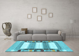 Machine Washable Abstract Light Blue Contemporary Rug in a Living Room, wshcon1964lblu