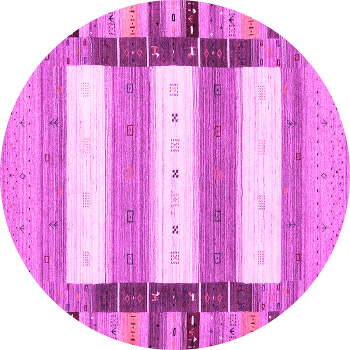 Round Abstract Pink Contemporary Rug, con1964pnk