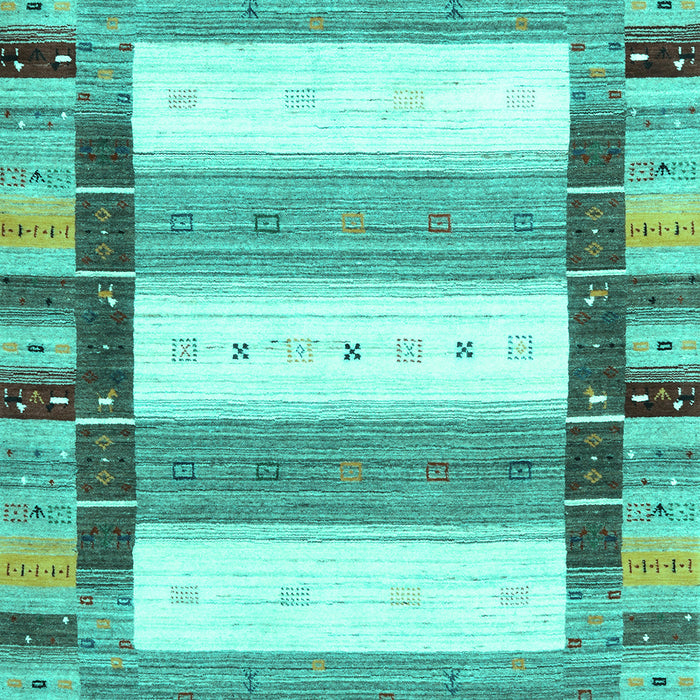 Machine Washable Abstract Turquoise Contemporary Area Rugs, wshcon1964turq